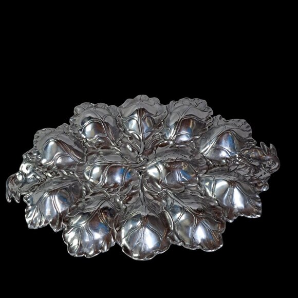 Arthur Court 2003 Egg Holder Bunny & Cabbage Leaf Devlled Egg Holder Easter Vtg - Picture 9 of 13